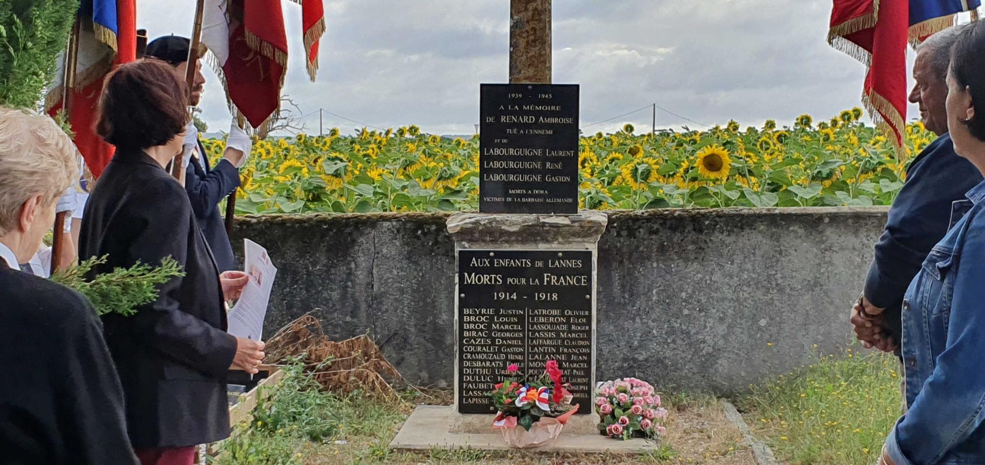 Plaque des déportés à Lannes